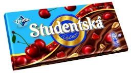 Studentska Milk Chocolate with Cherry & Peanuts and Jelly Pieces - 180g